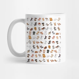 Different type cartoon cute dogs patterns Mug